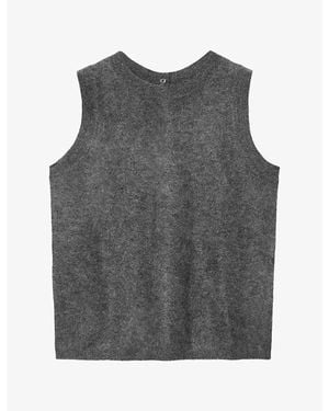AllSaints Ada Sleeveless Cashmere Cardigan - Gray