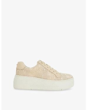 Dune Episode Lace-Up Flatform Woven Trainers - Natural