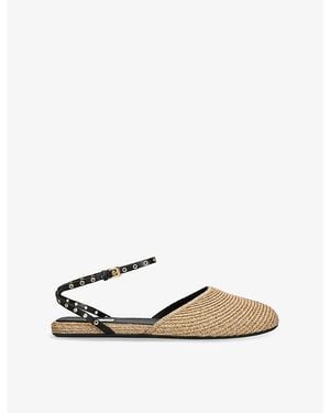Alaïa Woven Raffia-Leather Espadrilles - Multicolour