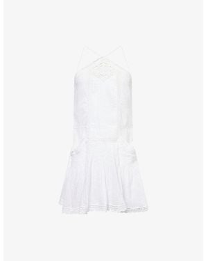Isabel Marant Geraldine Lace-Trim Cotton Mini Dress - White