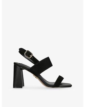 Steve Madden Wendie 015 Suede Heeled Sandals - Black