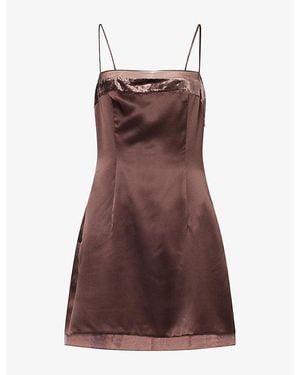 Reformation Ziba Silk Mini Dress - Brown