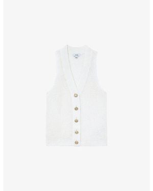 Reiss Robin Knitted Linen Tank Top - White
