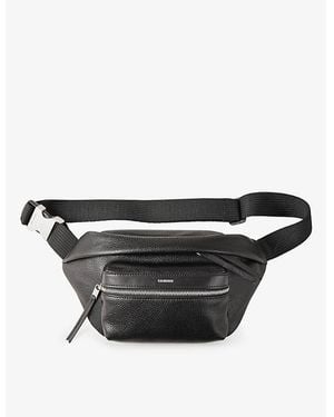 Sandro Logo-Print Faux-Leather Belt Bag - Black