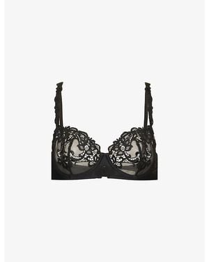 Simone Perele Saga Lace Half-Cup Bra - Black