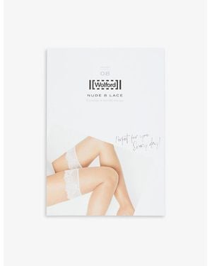 Wolford Nude 8 Floral-trim Stocking - White