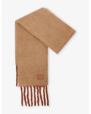 Loewe Logo-Patch Mohair-Blend Scarf - Natural