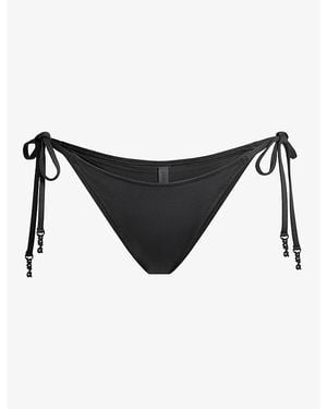 Skims Signature Swim Dipped Tie Bikini Bottoms - Black