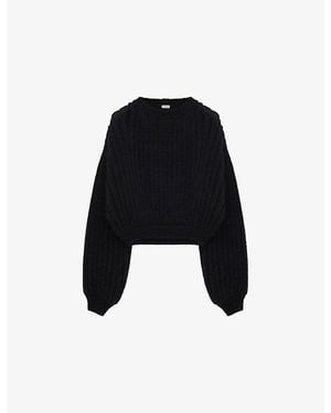 Loewe Relaxed-Fit Ribbed Wool-Blend Jumper - Black
