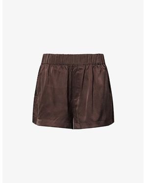 Dissh Isla Relaxed-Fit Silk Shorts - Brown