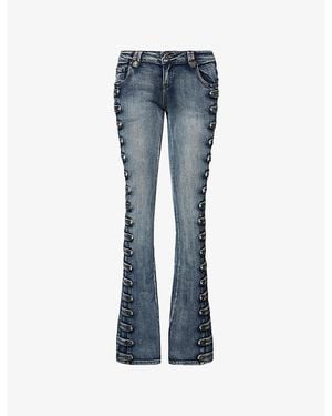 Jaded London Military Cooper Bootcut Jeans - Blue
