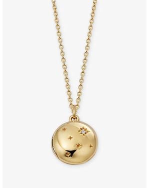 Astley Clarke Tiny Star Mini Biography 18Ct And Lab-Grown-Sapphire Locket Necklace - Metallic