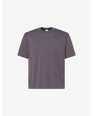 GYMSHARK Training Evolved Brand-Print Woven T-Shirt - Purple