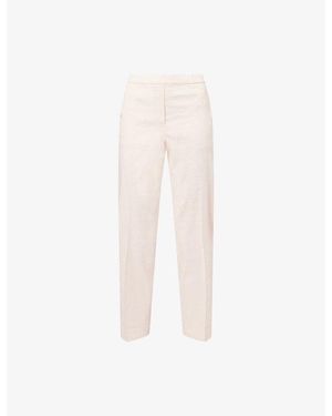 Theory Treeca Pull-On Linen-Blend Pants - White
