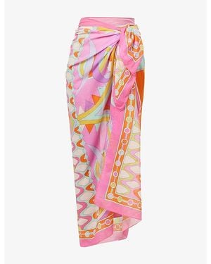 PUCCI Long Pareo Collane-Print Cotton Sarong - Pink