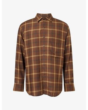 Song For The Mute Still Life Checked Woven Shirt - Brown