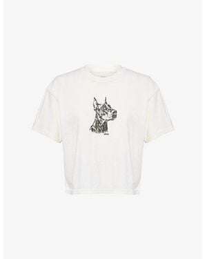 Obey Doberman Graphic-Print Cotton T-Shirt - White