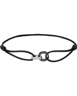 Cartier Love Ceramic Diamond 18k White Gold Black Cord Adjustable Bracelet