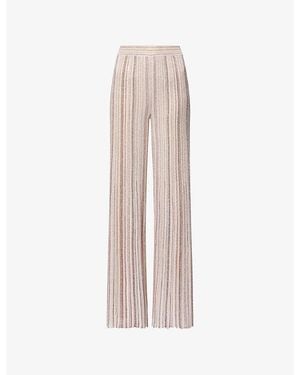 Missoni Wide-Leg Sequin Woven Trousers - Natural