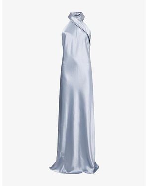 Galvan London Pandora Sleeveless Woven Gown - Blue