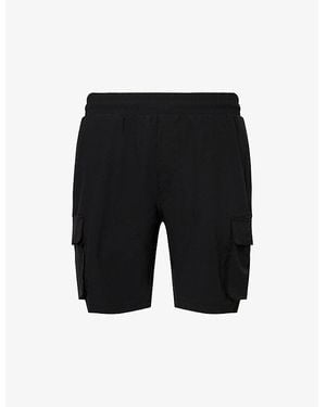 Arne Utility Cargo Multi-Pockets Stretch-Woven Shorts - Black