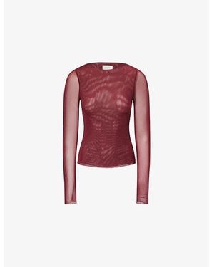 Dissh Nyra Long-Sleeves Stretch-Woven Top - Red