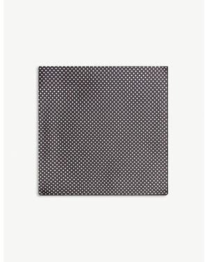 Eton Polka-Dot Silk Pocket Square - Grey