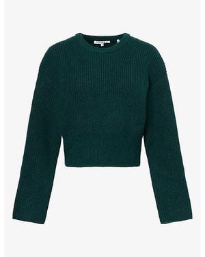 GOOD AMERICAN The Chunky Round-Neck Knit Jumper - Green