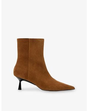 AllSaints Vivian Suede Heeled Boots - Brown
