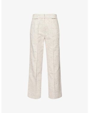 ME+EM High-Rise Straight-Leg Cotton-Blend Trousers - White