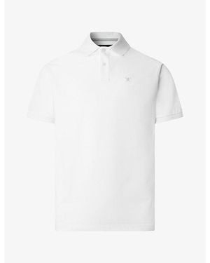 Hackett Logo-Embroidered Slim-Fit Cotton Polo - White