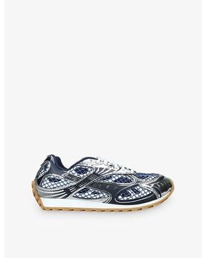 Bottega Veneta Orbit Metallic Woven Low-Top Trainers - Blue