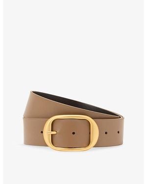 Reiss Athena Leather Belt - Natural