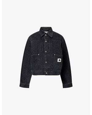 Carhartt Belmar Logo-Patch Denim Jacket - Blue