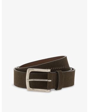 BOGGI Brushed-Buckle Suede Belt - Brown