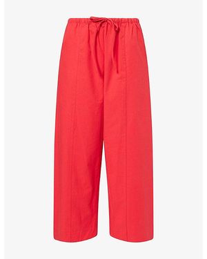 Dissh Ina Relaxed-Fit Cotton Trousers - Red
