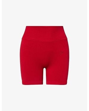 GYMSHARK Lift Seamless Logo-Print Shorts - Red