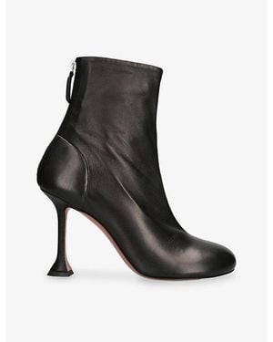 AMINA MUADDI Iris 95 Leather Heeled Ankle Boots - Black