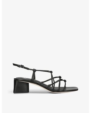 PAIGE Gianna Strap-Embellished Leather Heeled Sandals - Black