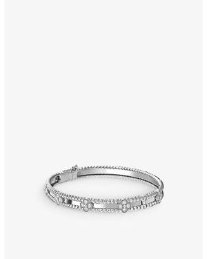 Van Cleef & Arpels Perlée Sweet Clovers Rhodium-Plated 18Ct And Round Diamonds Medium Motif Bracelet - Natural