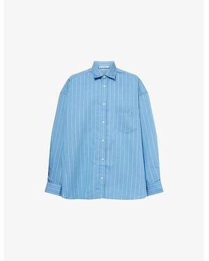 Acne Studios Oversized Pinstripe Woven Shirt - Blue