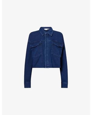 GOOD AMERICAN Jeanius Cropped Denim Jacket - Blue