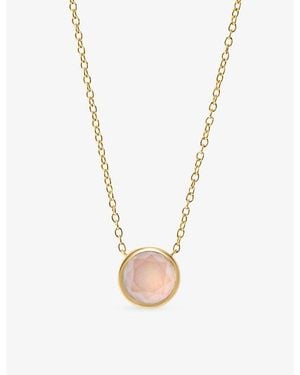 Astley Clarke Luna 18Ct- Plated Sterling- And Quartzite Pendant Necklace - Metallic