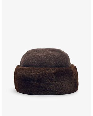 Reiss Serena Faux-Fur Hat - Black