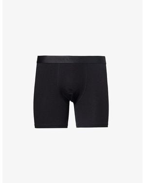 Sunspel Elasticated-Waistband Stretch-Cotton Trunks - Black