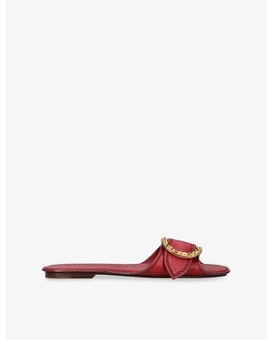 Zimmermann Solena Flat Leather Slides - Red