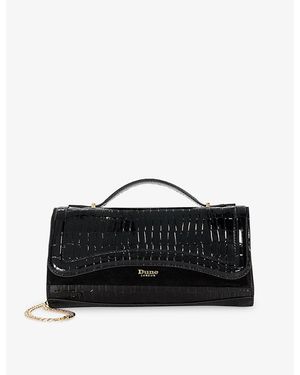 Dune Edited Croc-Effect Faux-Leather Top-Handle Bag - Black