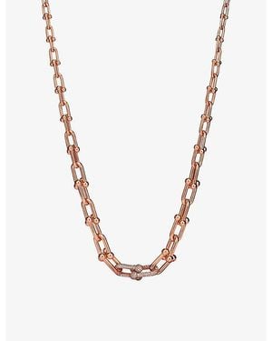 Tiffany & Co. Tiffany Hardwear Graduated Link 18Ct Rose- And 3.19Ct Diamond Necklace - Metallic