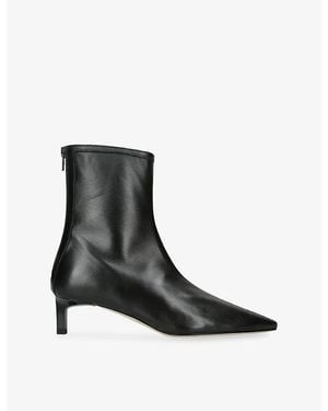 Dear Frances Topo Leather Ankle Boots - Black