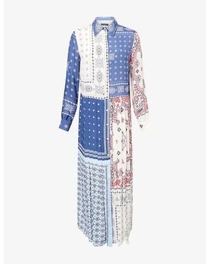 Weekend by Maxmara Zuai Printed Woven Midi Dress - Blue
